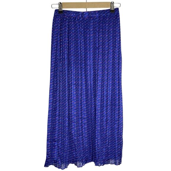Maison d'Amelie Maxi Skirt Womens XS Blue Pull On Boho Hippie Flowy Lined NEW - Picture 1 of 12